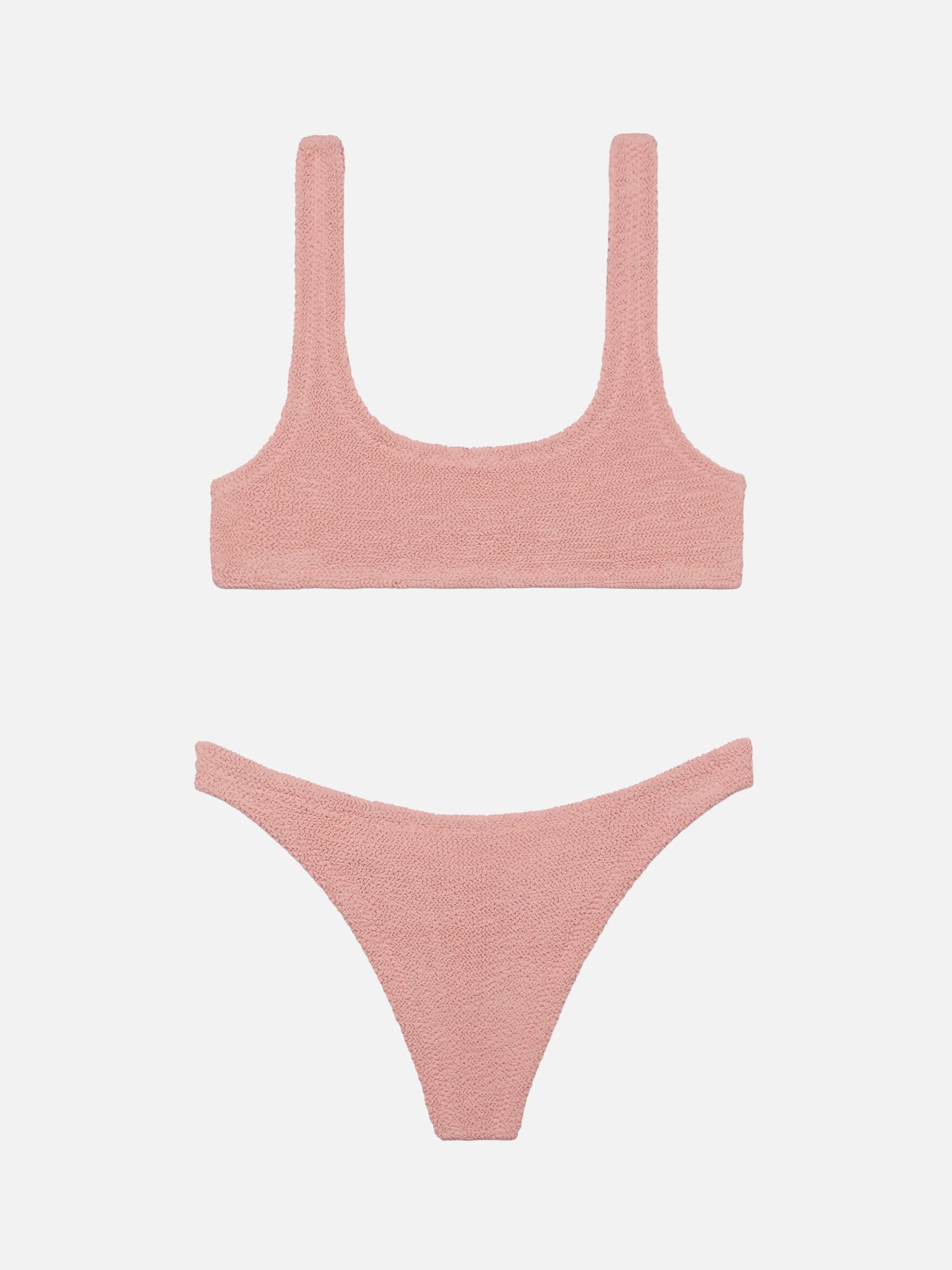 Bralette bikini Naima Naomi in pink crinkle with cheeky swim briefs