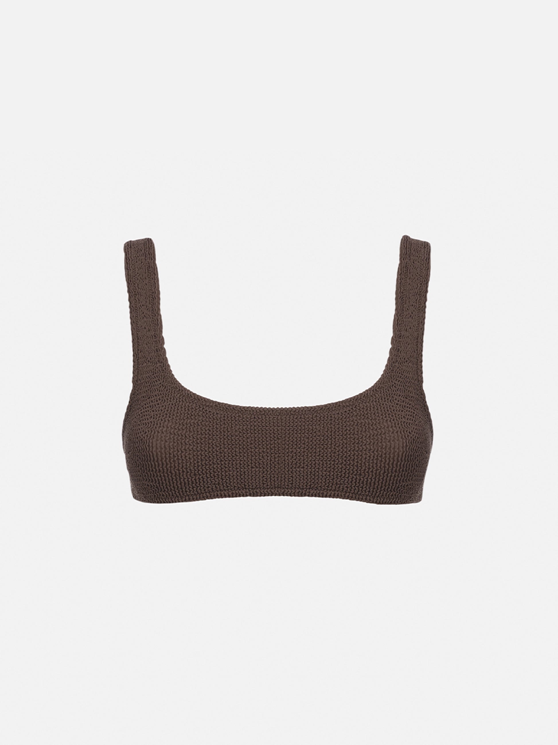 Naima brown crinkle classic bralette top - MC2 Saint Barth