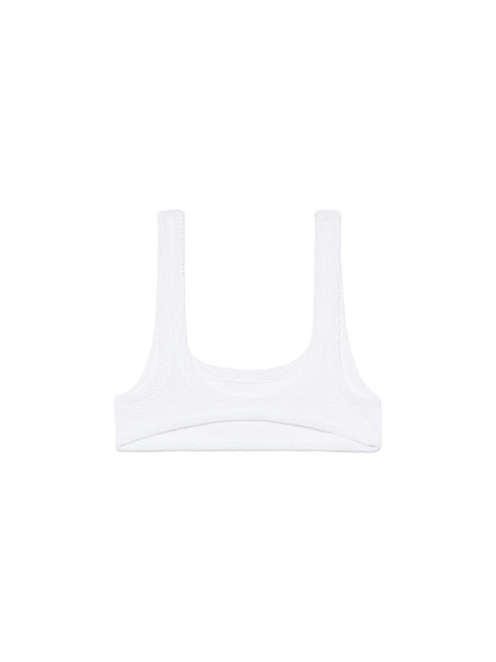 Naima white crinkle classic bralette top - MC2 Saint Barth