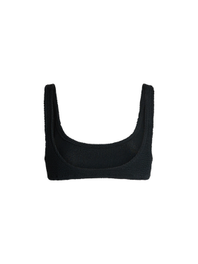 Top de bralette clásico Naima de tejido crinkle negro 