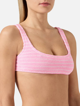 Bikini Naima Naomi crinkle a righe rosa