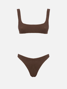 Bikini bralette froissé marron pour femme Naima Naomi 