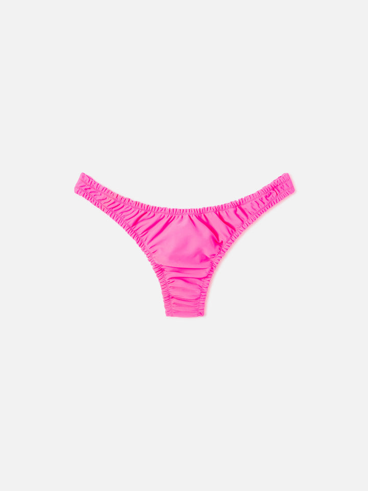 Bikini triangle à volants Nilly Nalu rose fluo 