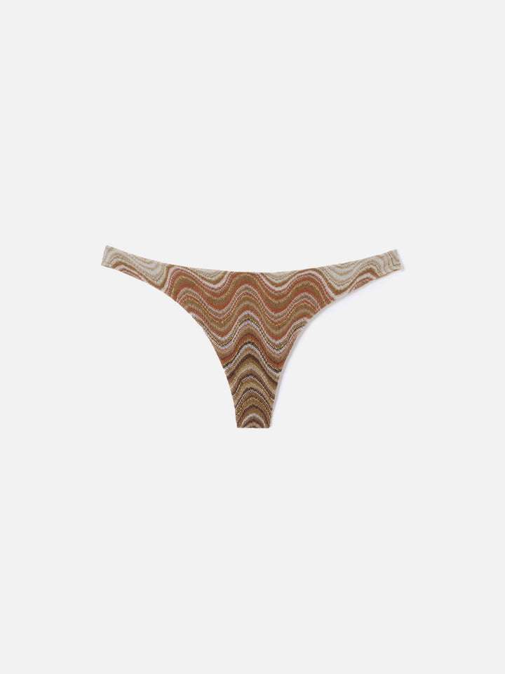 Naomi brazilian bikini bottoms in brown degradé raschel fabric