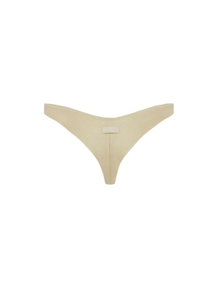 Naomi slip mare cheeky oro con grande decorazione di strass