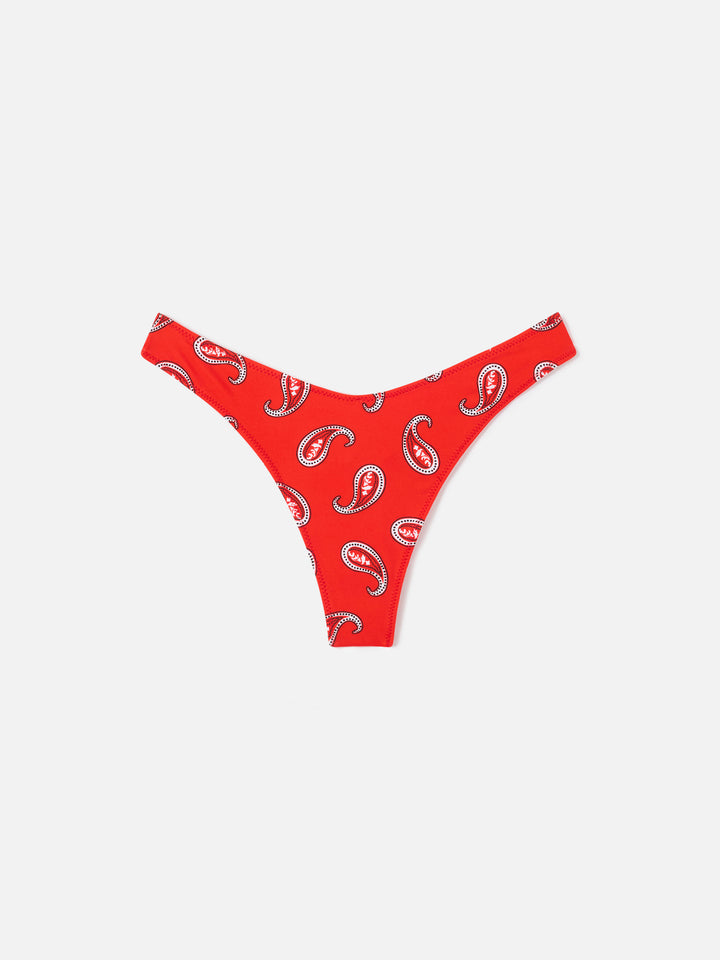 Bas de bikini Red Naomi cheeky à imprimé paisley 