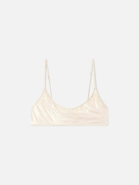 Haut de bikini brassière Sadie laminé or 