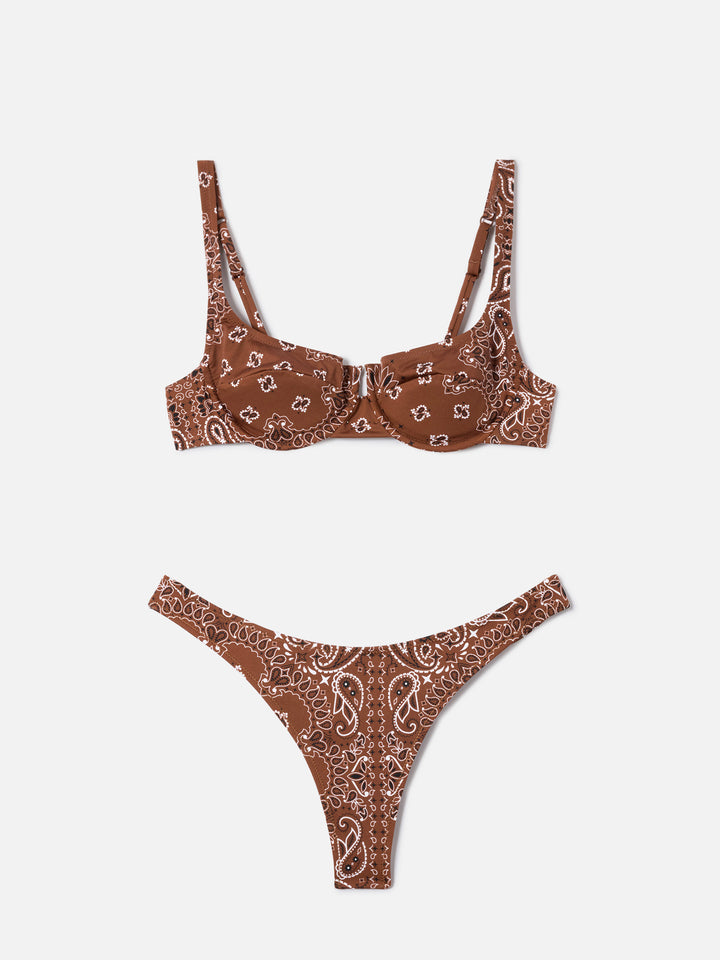 Amira Naomi brown bandana bikini