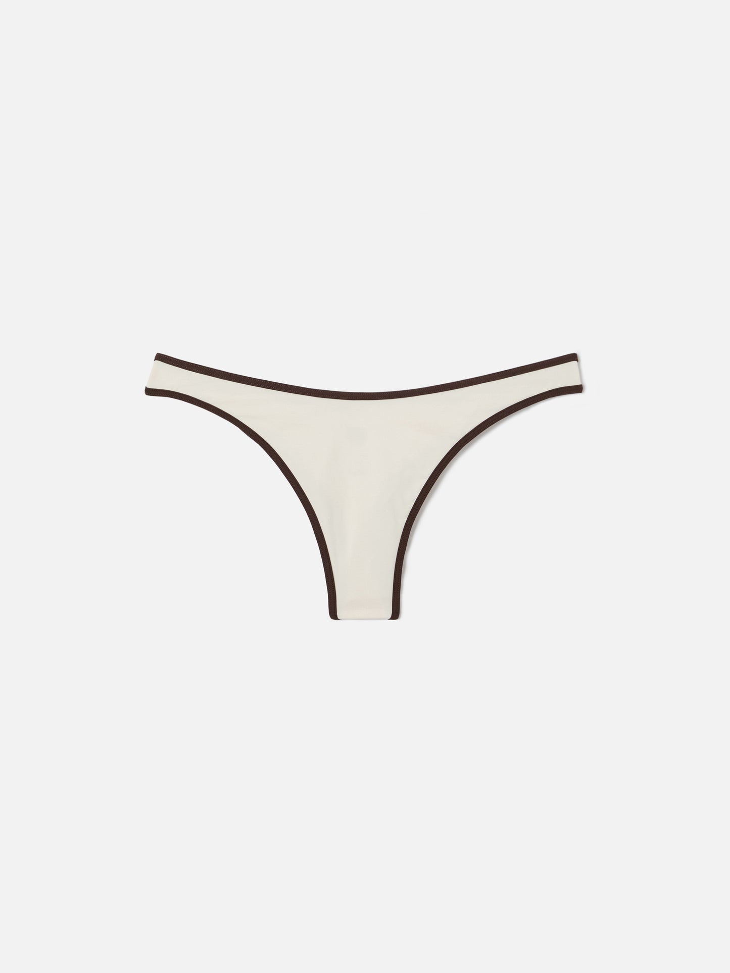 Naomi String brazilian bikini bottoms in cream with contrasting trims