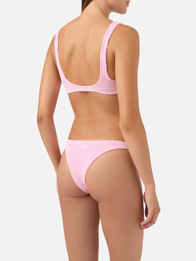 Bikini Naima Naomi en tejido crinkle rosa 