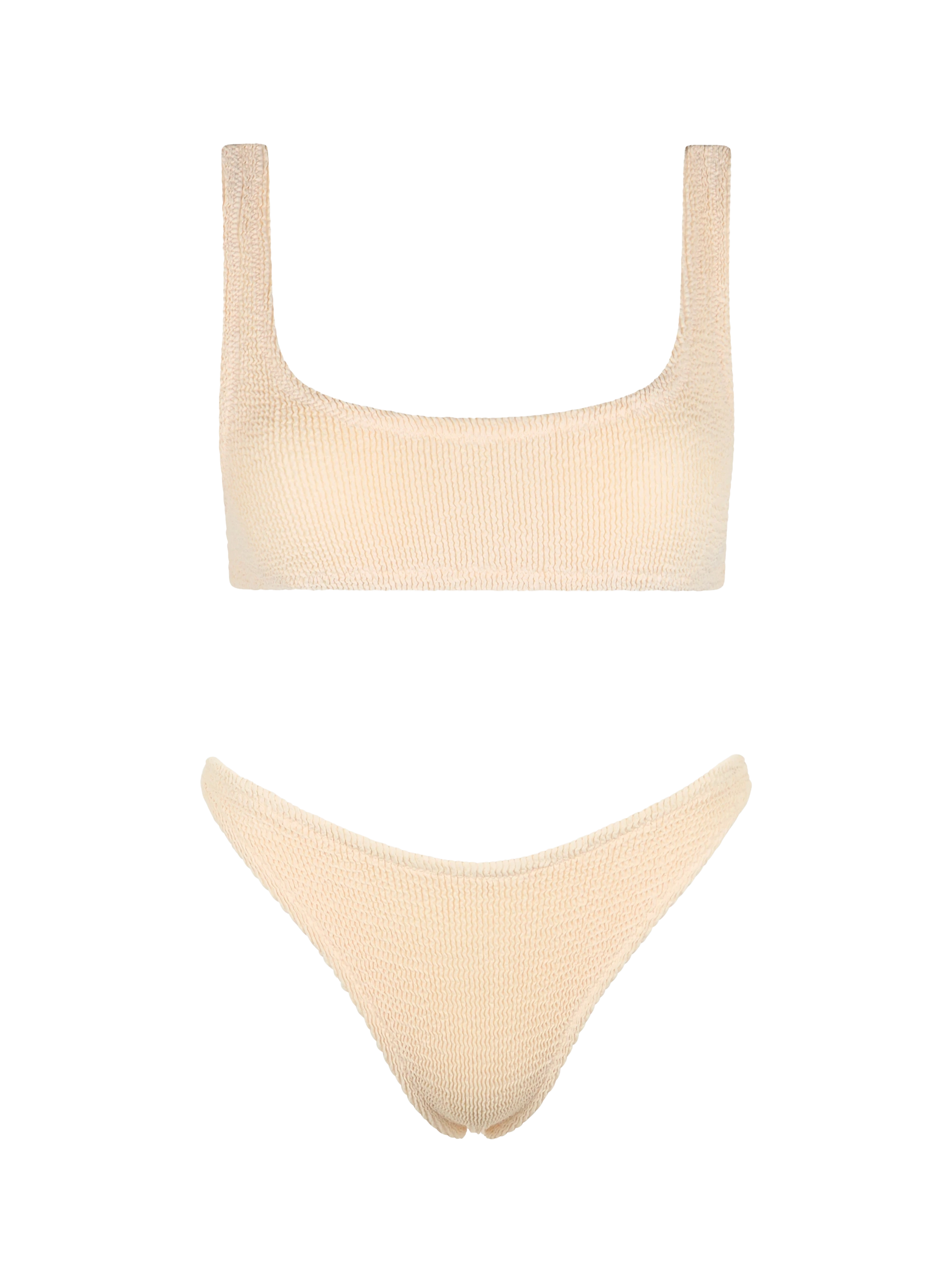 Woman beige classic crinkle bralette bikini Naima Naomi - MC2 Saint Barth