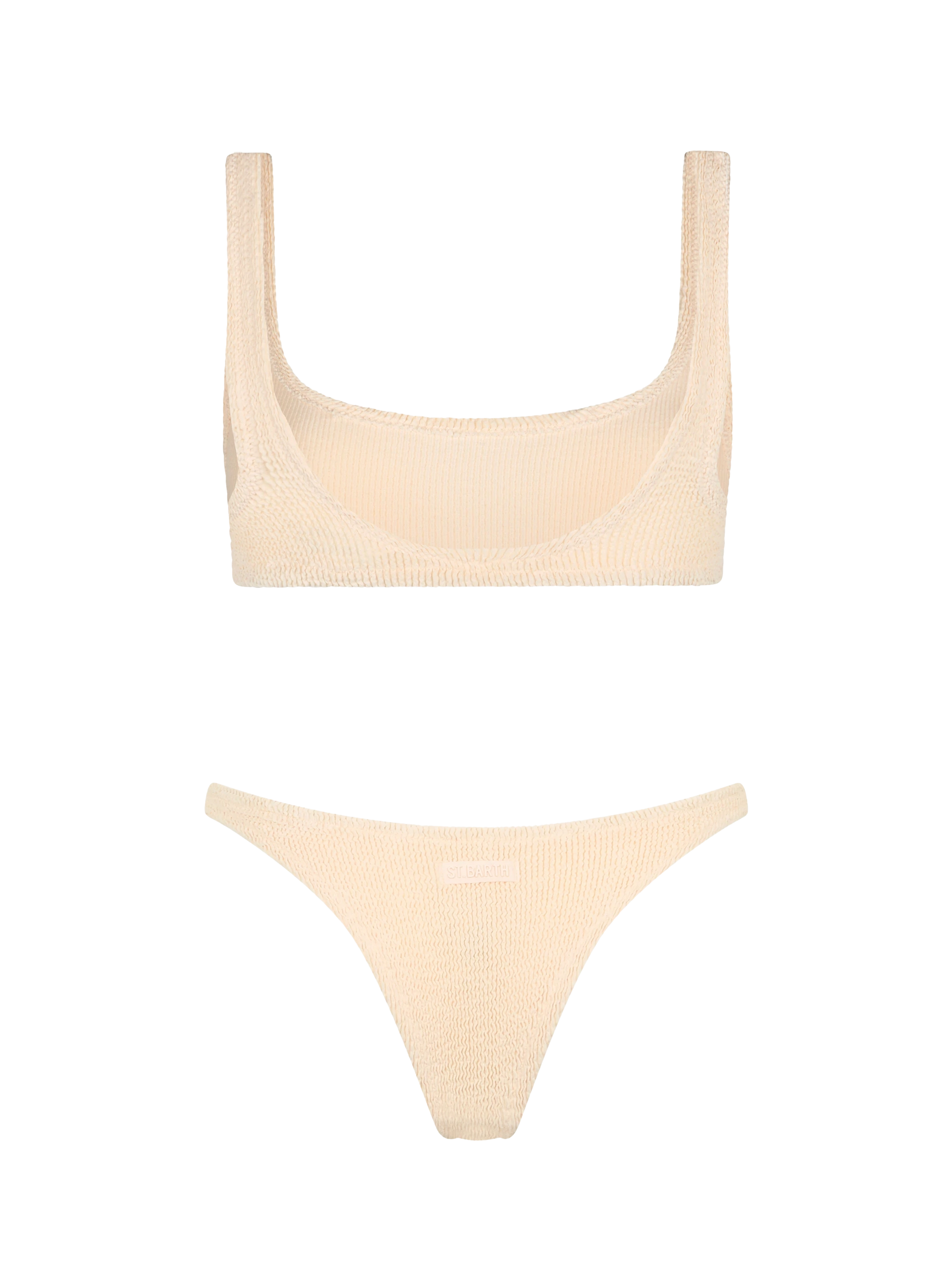 Woman beige classic crinkle bralette bikini Naima Naomi - MC2 Saint Barth