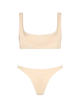 Woman beige classic crinkle bralette bikini Naima Naomi - MC2 Saint Barth