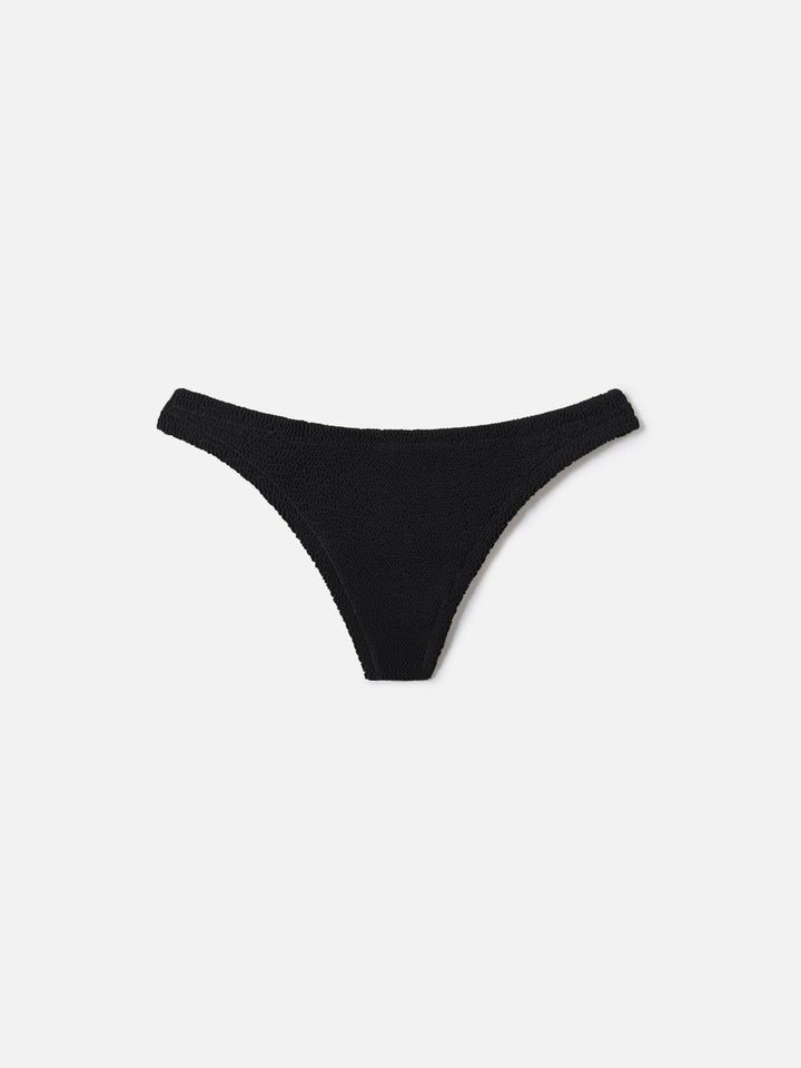 Naomi brazilian bikini bottoms in black crinkle fabric