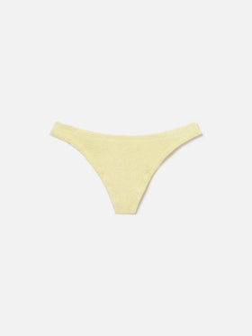 Naomi brazilian bikini bottoms in light yellow crinkle fabric
