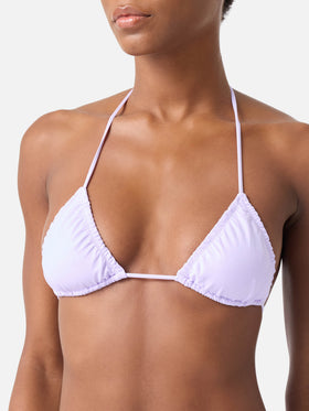 Nilly Nalu fliederfarbener Triangel-Bikini mit Rüschen 