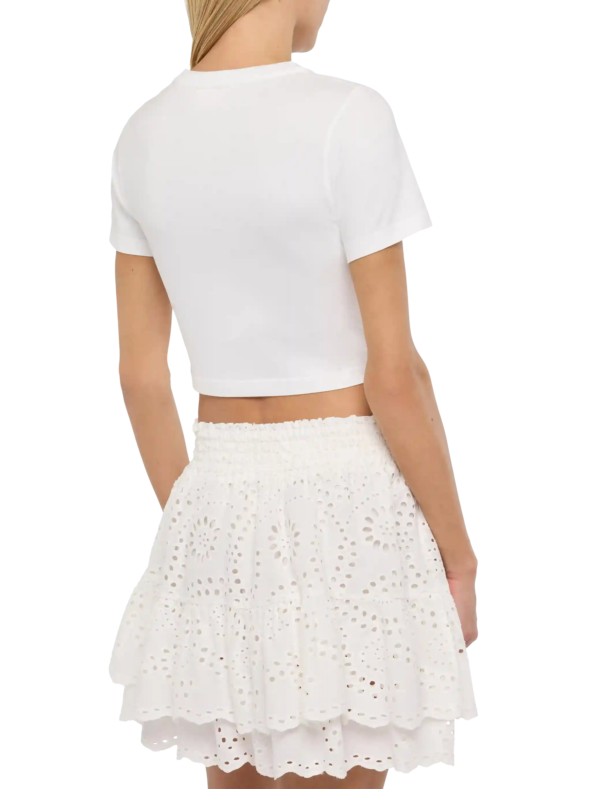 Nives cotton t-shirt with Gossip $ Shopping embroidery - MC2 Saint Barth