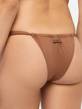 Underwired bralette bikini Salina Noelle with cheeky swim briefs in brown