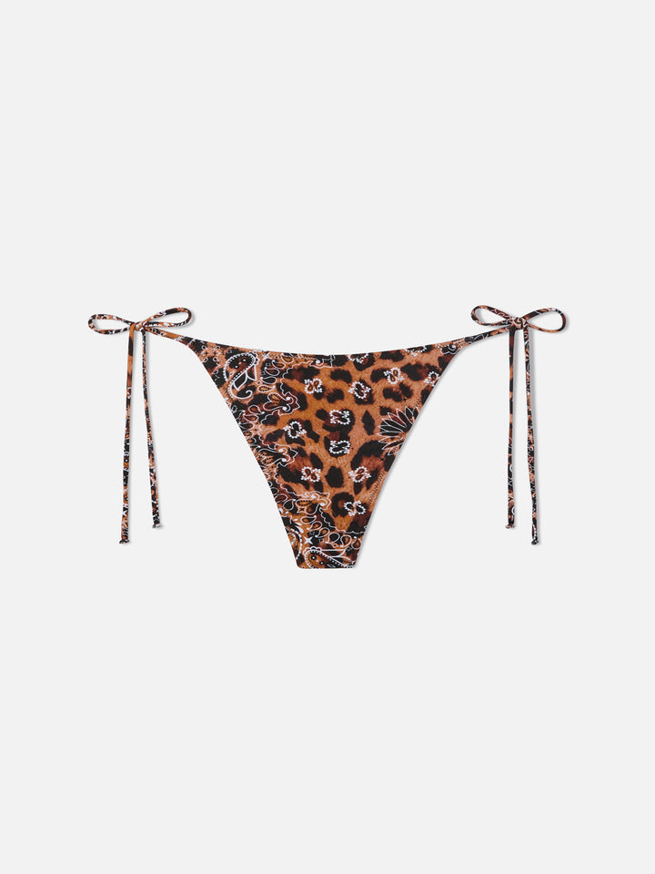 Bikini da donna a triangolo con stampa bandana leo