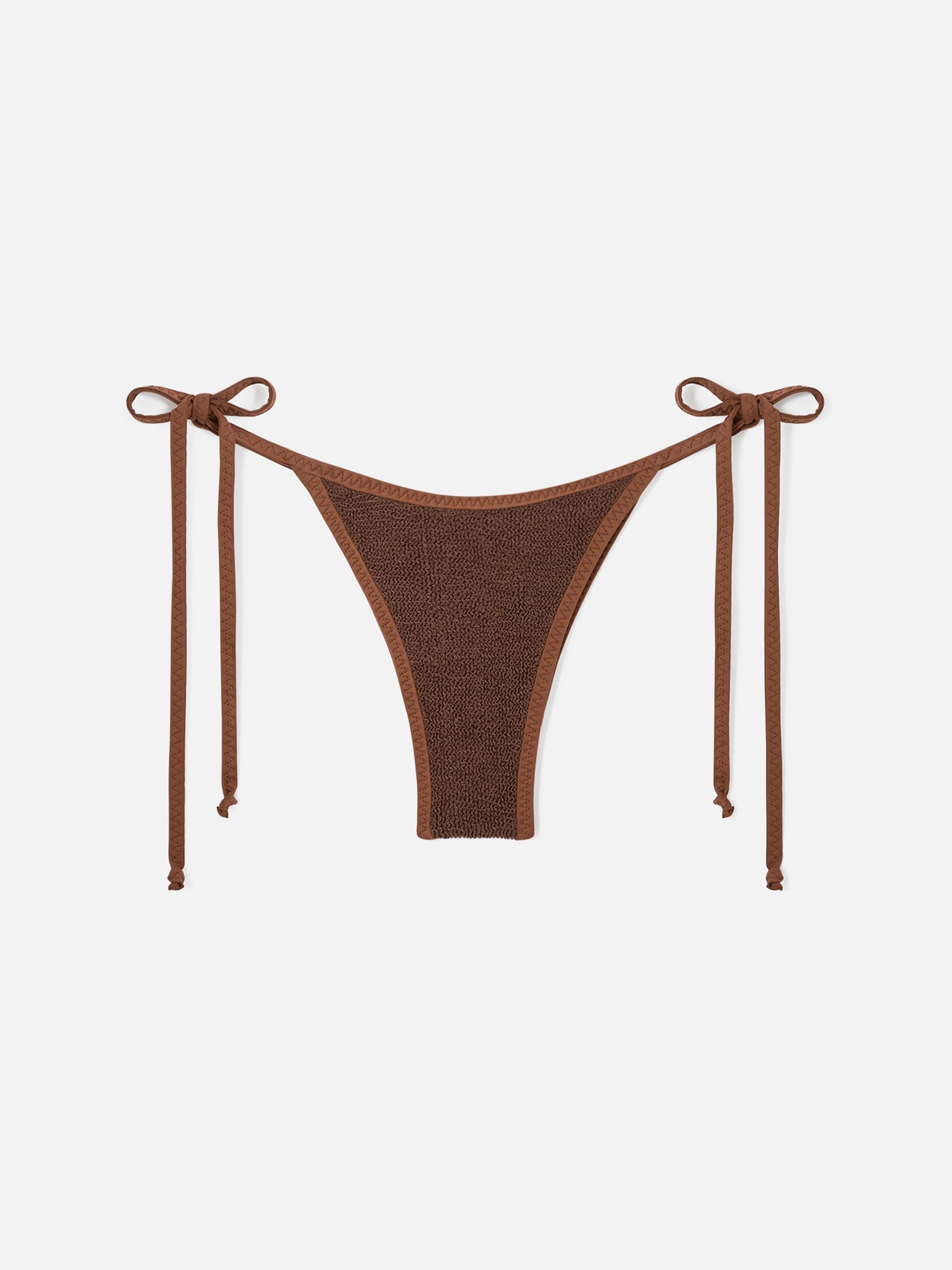 Brown Norah String cheeky crinkle swim briefs