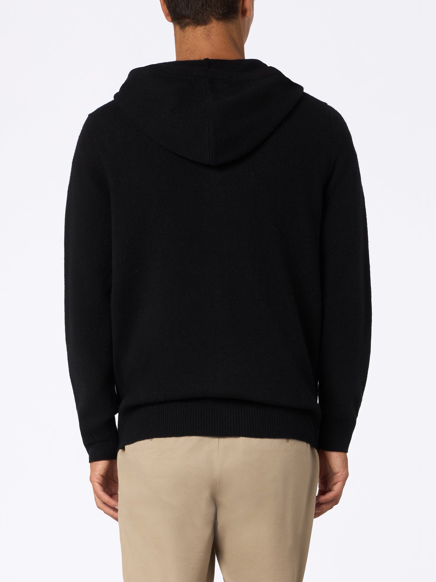 Man black lambswool hooded sweater Notting - MC2 Saint Barth