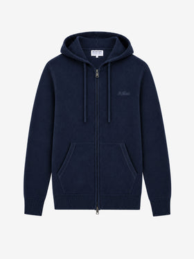 Kapuzenpullover aus Notting wool in Uni-Navyblau 