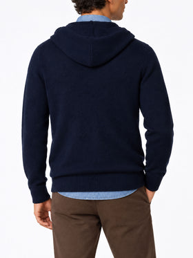 Kapuzenpullover aus Notting wool in Uni-Navyblau 