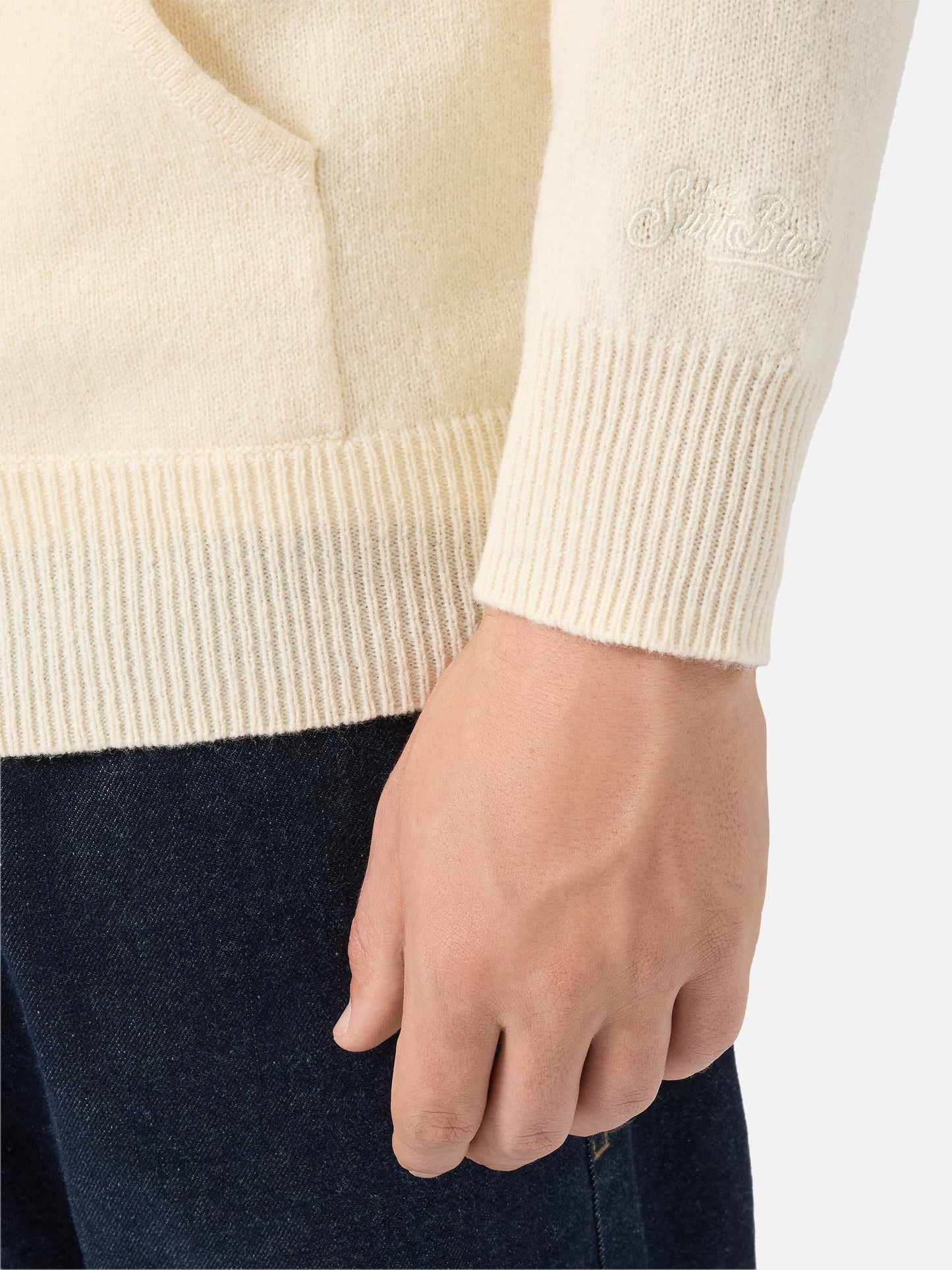 Notting Hoodie aus 100 % Lammwolle, weiß