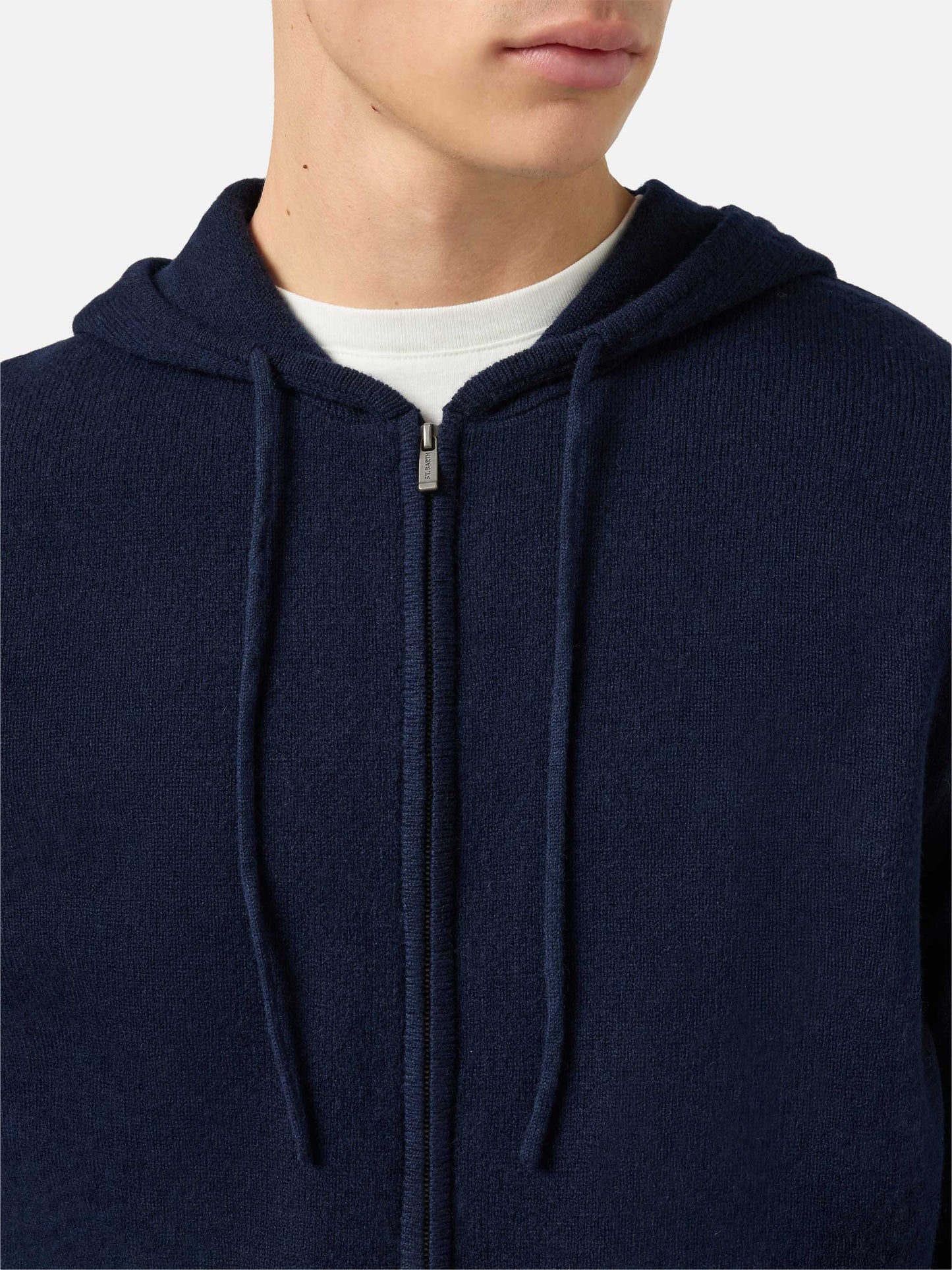 Notting Hoodie aus 100 % Lammwolle, blau-marineblau