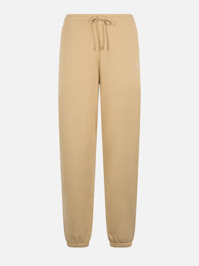 Pantaloni Odalys in felpa di cotone beige