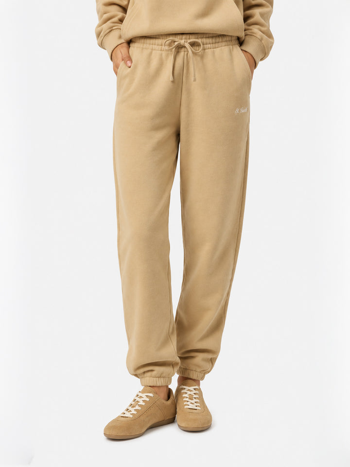 Pantaloni Odalys in felpa di cotone beige
