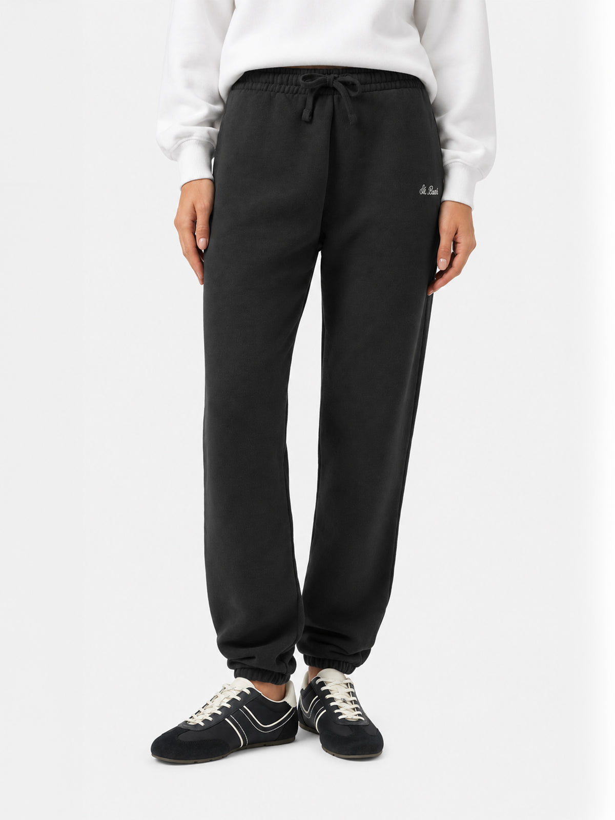 Pantalon de jogging Odalys en molleton de coton noir 
