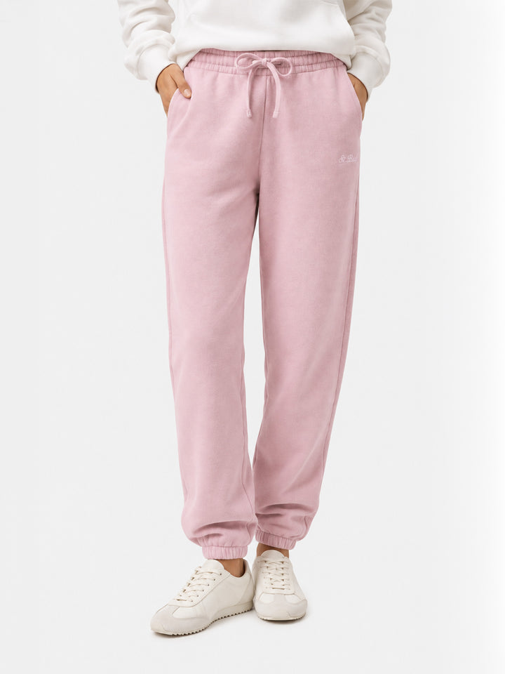 Pantalon de jogging Odalys en molleton de coton rose 