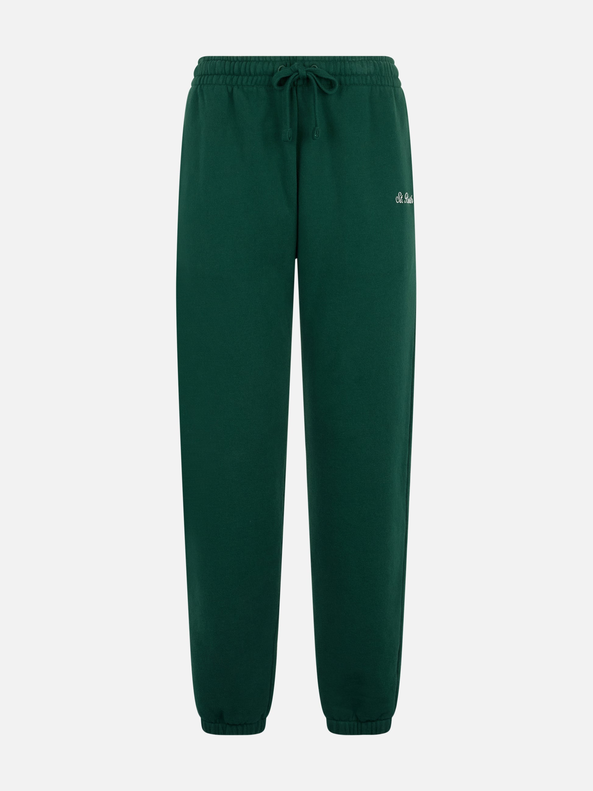 Woman British green cotton fleece jogger pants Odalys - MC2 Saint Barth