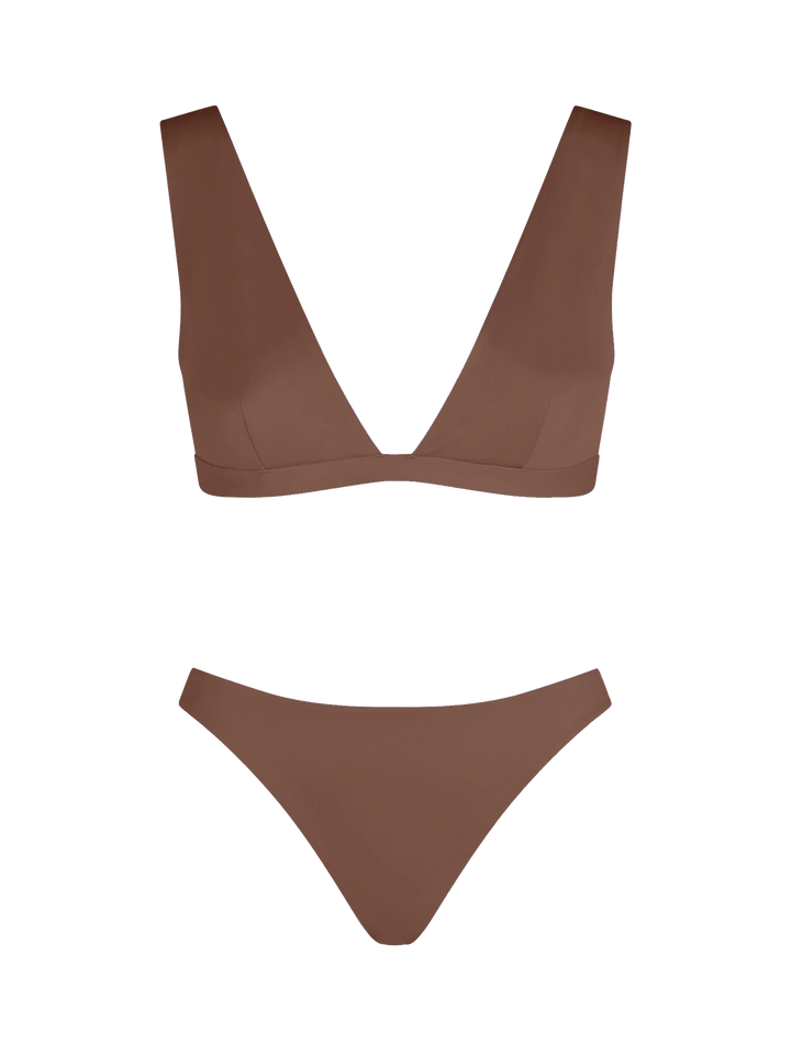 Woman brown heatsealed scooped bikini Ofelia Reanna - MC2 Saint Barth