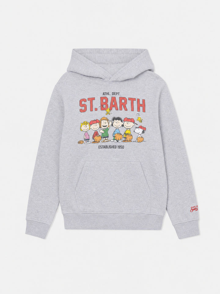 Light grey melange Oliver hoodie with Peanuts print | Special edition