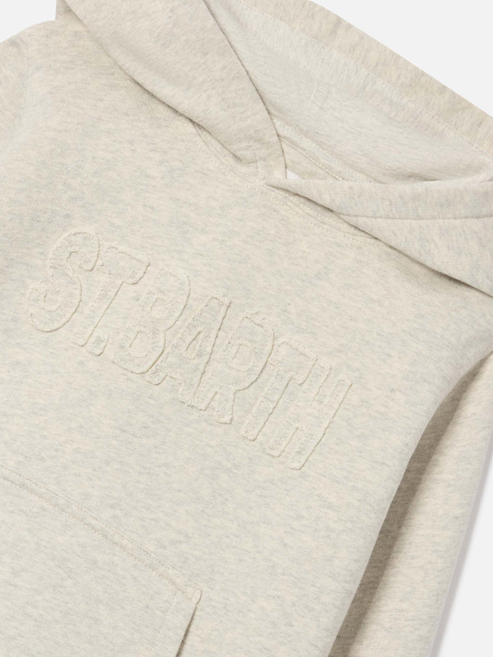 Sweat à capuche Oliver en mélange de coton crème avec patch St. Barth 