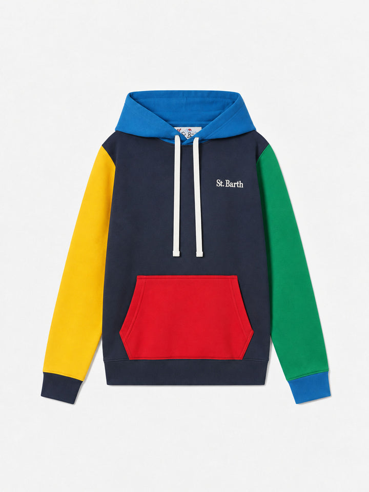 Felpa con cappuccio Oliver Pol color block con logo in spugna