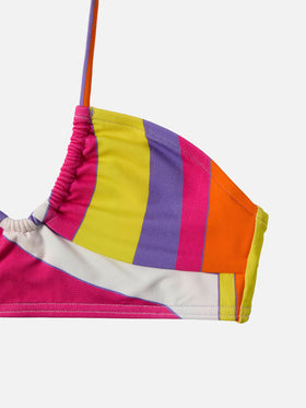 Page Jr crop top with shape wave print