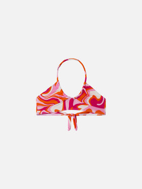 Page Jr crop top with liquid shape print