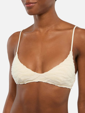 Bikini a bralette Paloma Naomi in tessuto spugna in rilievo zebra