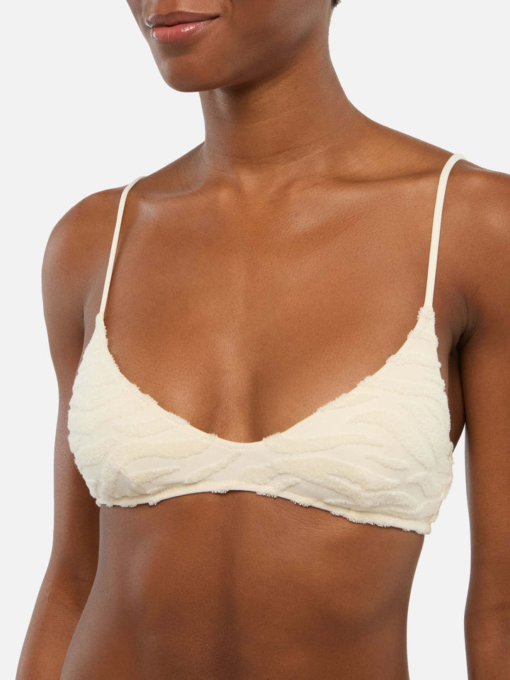 Paloma zebra terry embossed scoop bralette