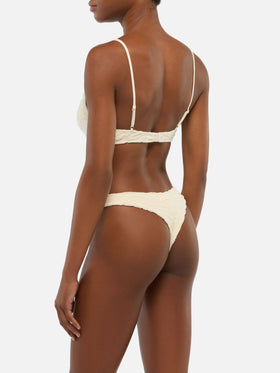 Bikini a bralette Paloma Naomi in tessuto spugna in rilievo zebra