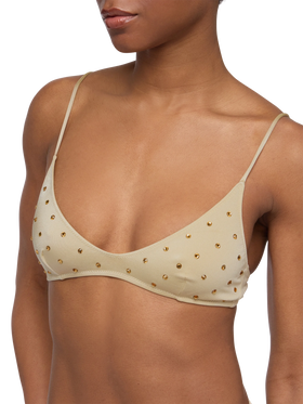 Gold bralette bikini Paloma Marielle with rhinestone embellishment - MC2 Saint Barth