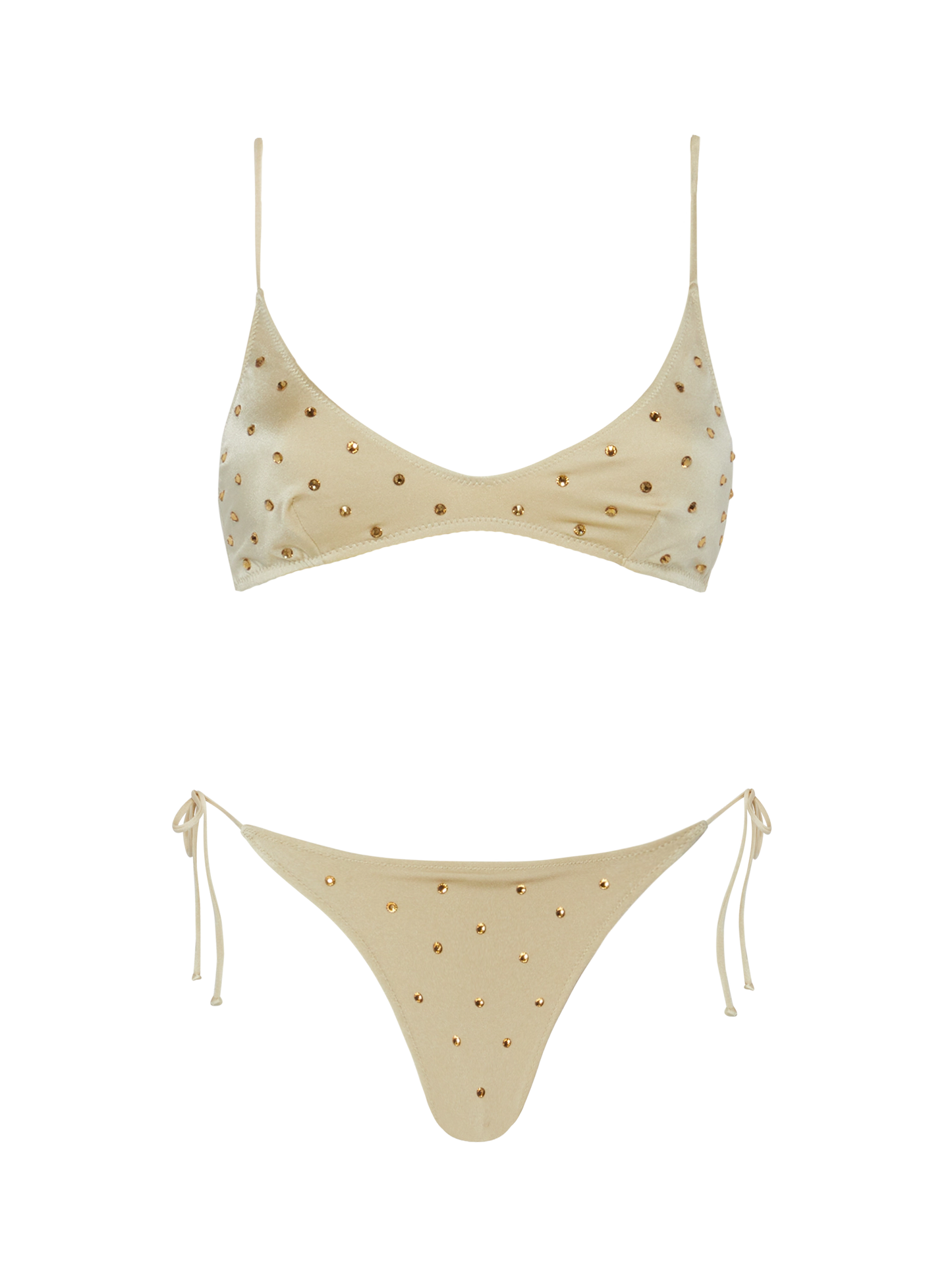 Gold bralette bikini Paloma Marielle with rhinestone embellishment - MC2 Saint Barth
