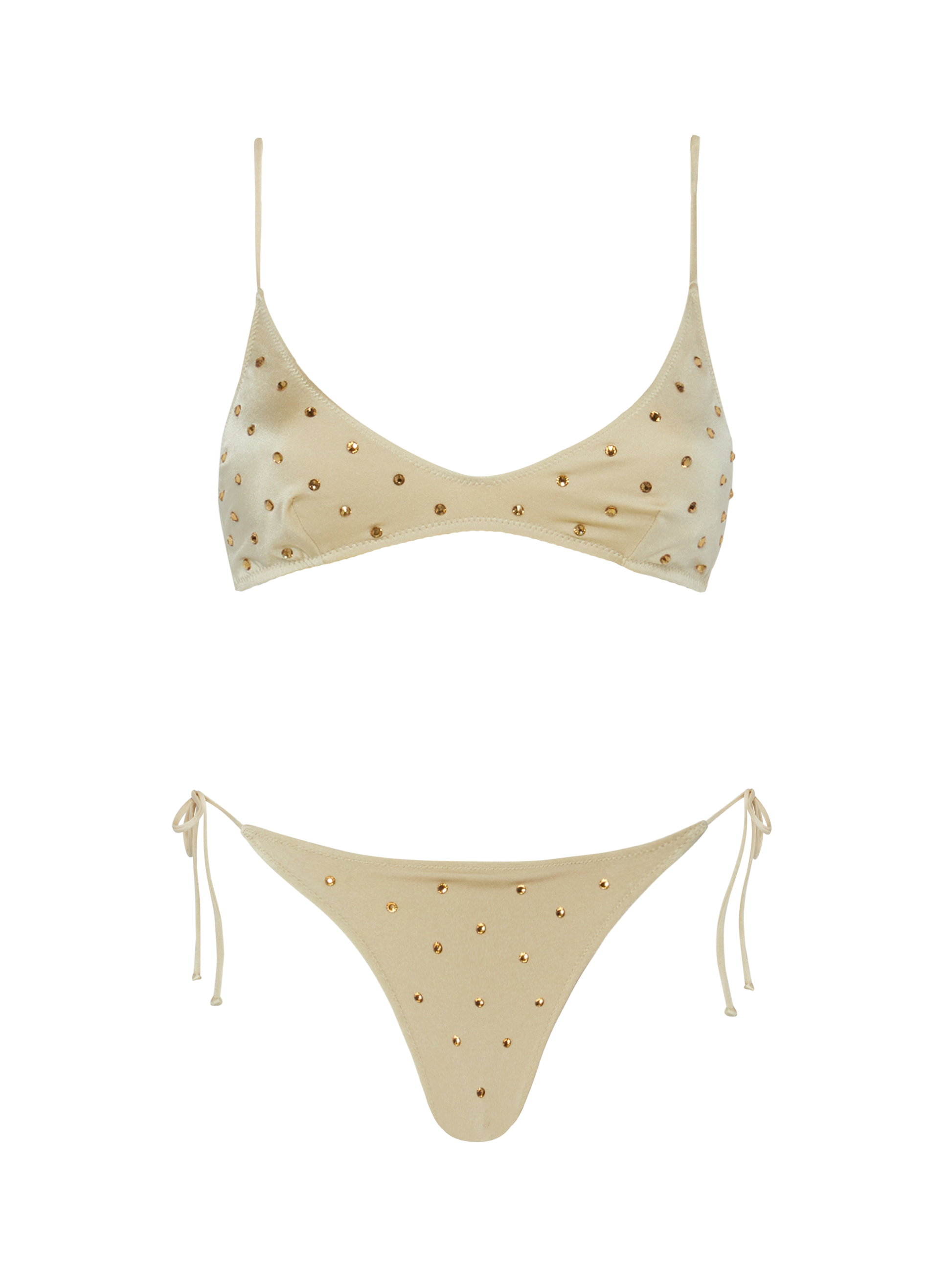 Gold bralette bikini Paloma Marielle with rhinestone embellishment - MC2 Saint Barth