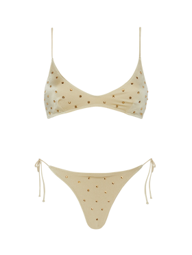 Gold bralette bikini Paloma Marielle with rhinestone embellishment - MC2 Saint Barth