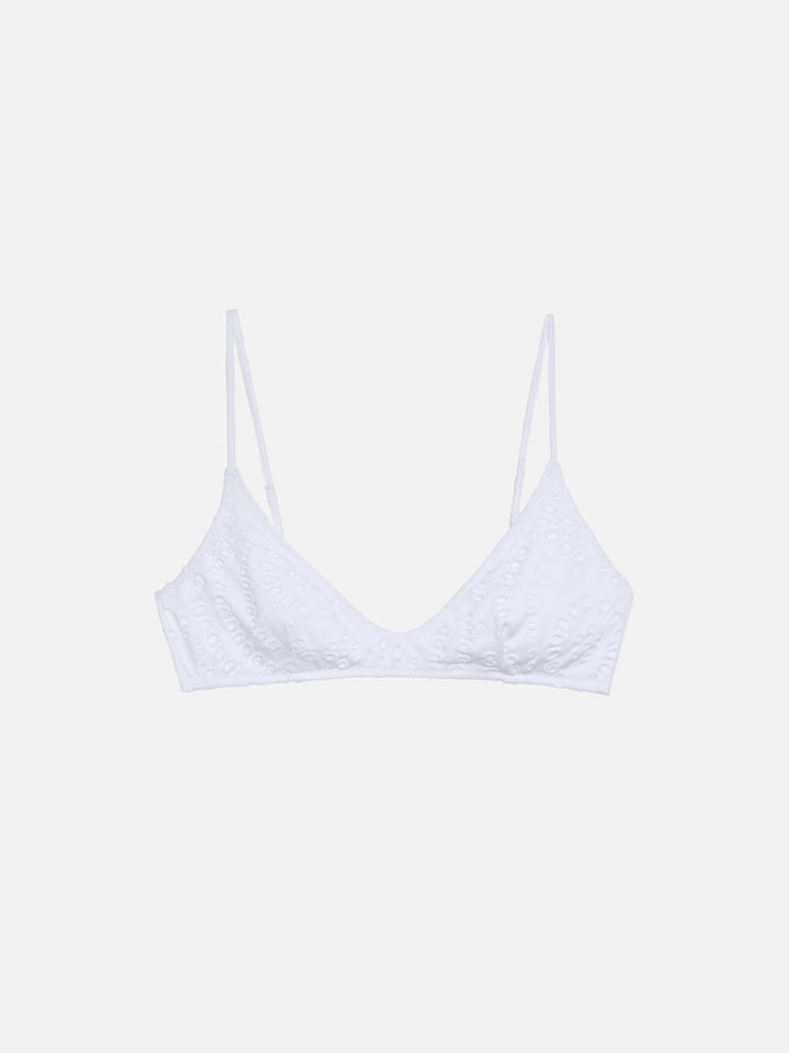 Bralette scollata in Sangallo bianco Paloma