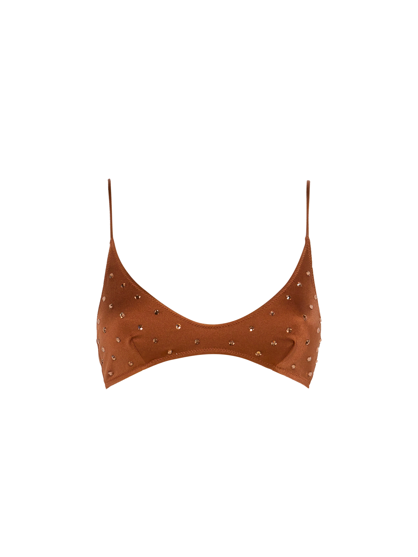 Paloma brown scoop bralette with rhinestone embellishment - MC2 Saint Barth