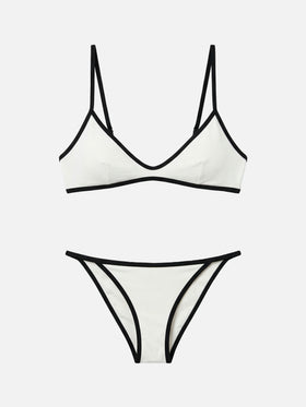 Paloma Zephire String cream bikini with contrast trims
